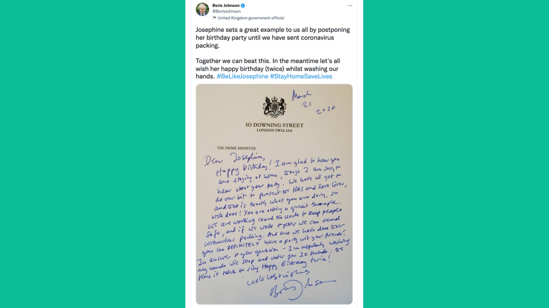 Boris Johnson's Praise For Girl, 7, Who Cancelled Birthday Party Comes Back To Haunt Him
