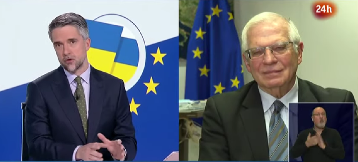Borrell, entrevistado en el 'Telediario'