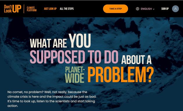 気候変動に対しての行動を呼びかける映画のキャンペーンサイト