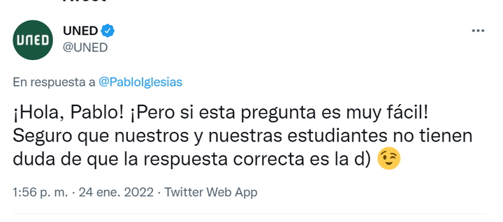 La respuesta de la UNED a Iglesias.