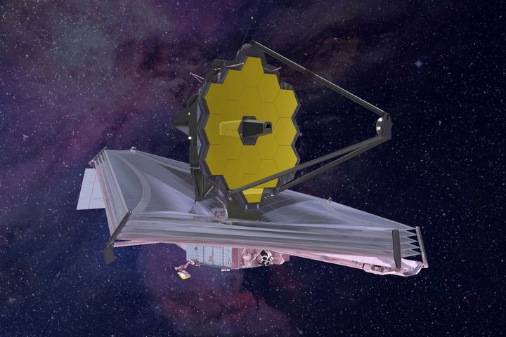 The James Webb Space Telescope arrived at its observation post 1 million miles from Earth on Monday. (Northrop Grumman/NASA via AP)