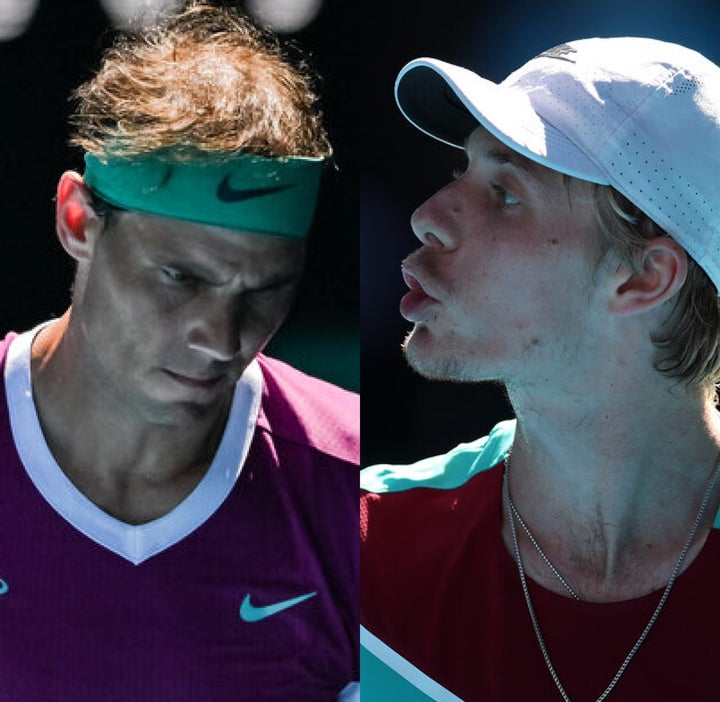 Nadal y Shapovalov, en sendas fotos de archivo.