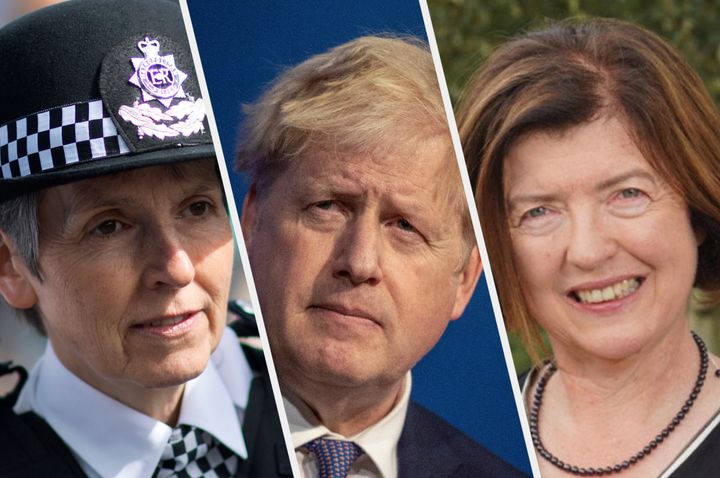The Met Police commissioner Cressida Dick (L) and top civil servant Sue Gray are both investigating the PM's alleged parties