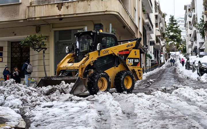 Από τις επιχειρήσεις του Δήμου Αθηναίων κόντρα στον χιονιά «Ελπίς»