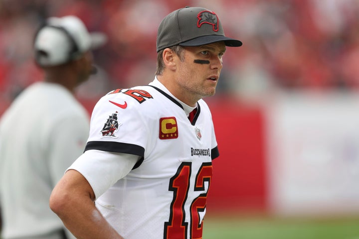 Tampa Bay Buccaneers quarterback Tom Brady during the second half of an NFL wild card football game on Jan. 16, 2022, in Tampa, Florida.