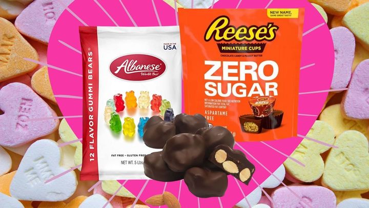This Valentines Day, treat the diabetic in your life to some sweet-tasting assorted gummy bears from Albanese, dark chocolate almond clusters from See's Candy and zero sugar Reese's peanut butter cups that taste pretty darn close to the original.