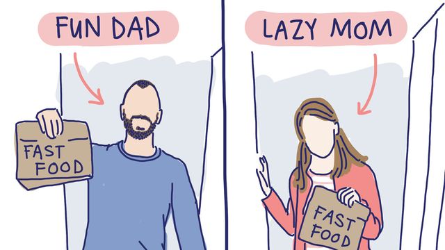 These Comics Highlight The Unfair Ways Society Views Moms Vs. Dads.jpg