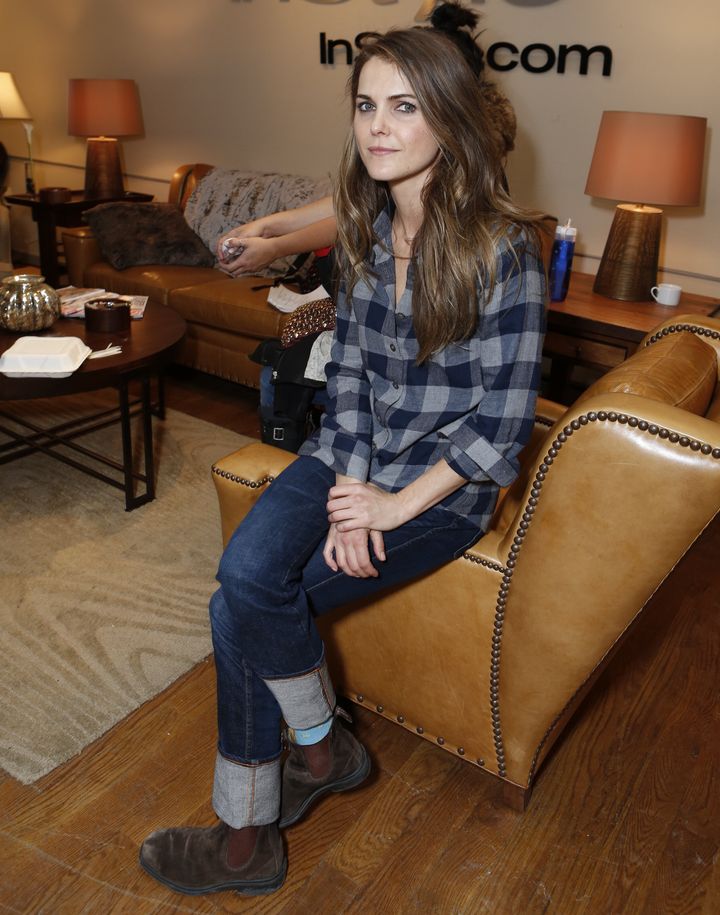 Actress Keri Russell wearing Blundstones at the InStyle studio in 2013. 