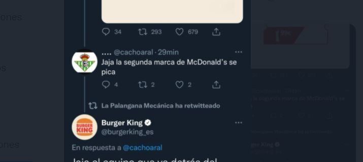 El tuit al que ha dado respuesta Burger King.