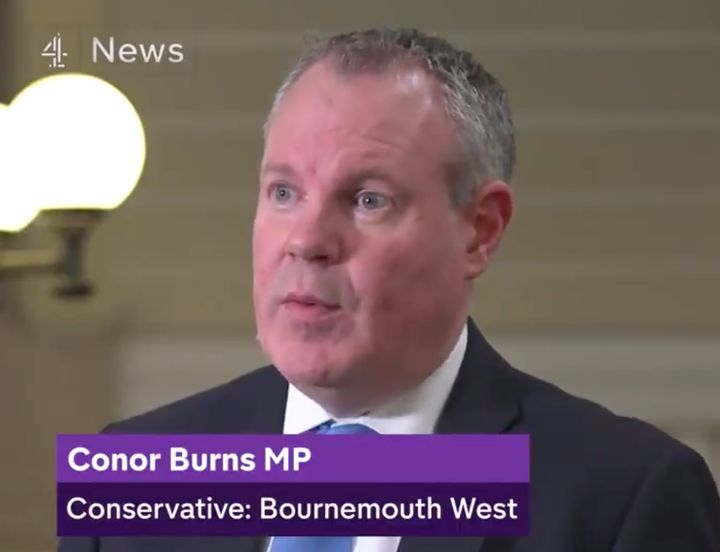 Conor Burns claimed the PM was ambushed with a cake in June 2020