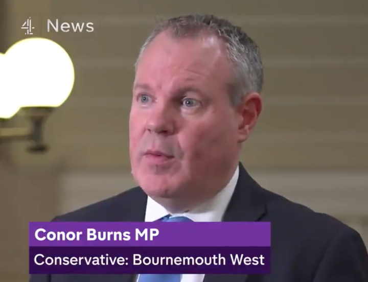 Conor Burns claimed the PM was ambushed with a cake in June 2020