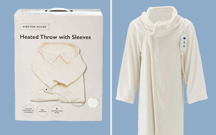 Aldi's heated dressing gown, sold out online, but in stores now.
