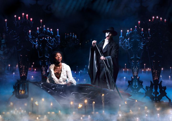 Emilie Kouatchou (left) and Ben Crawford in Broadway's "Phantom of the Opera." 