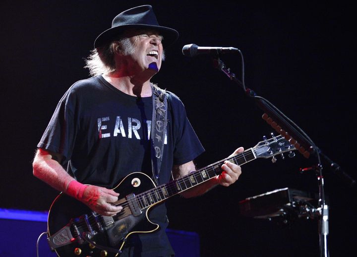 El músico canadiense Neil Young en un concierto en Viena en 2014.
