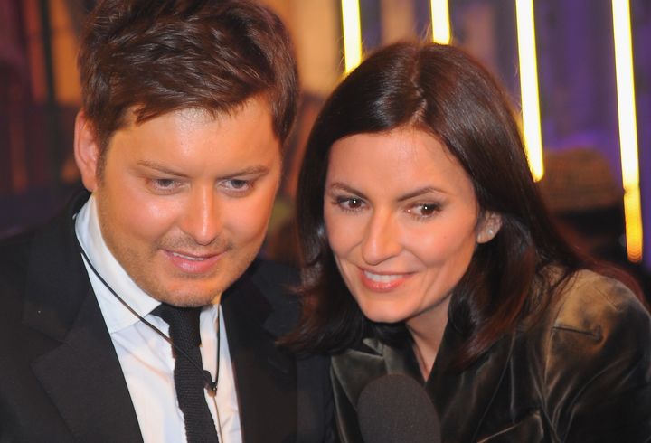 Brian Dowling and Davina McCall pictured at the Ultimate Big Brother final in 2011