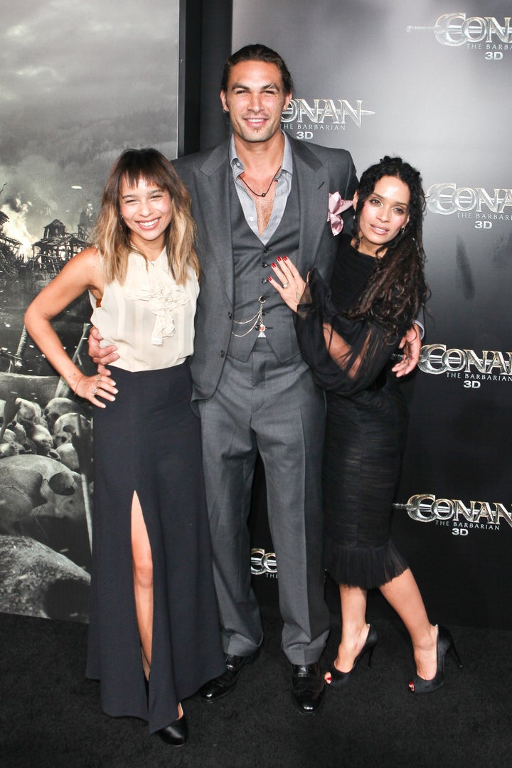 Zoe Kravitz, Jason Momoa and Lisa Bonet in 2011.