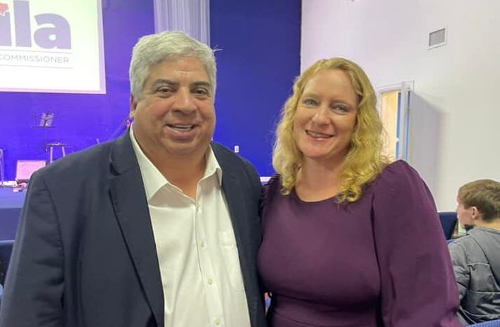 Aaron Peña and Kimberly Lowe at an event in Texas. <br><br>Treviño-Wright said she contacted Aaron Peña after she looked up Kimberly Lowe on Facebook and saw the two pictured together at a recent event.