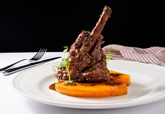 Osso Buco, braised veal shank with roasted pumpkin