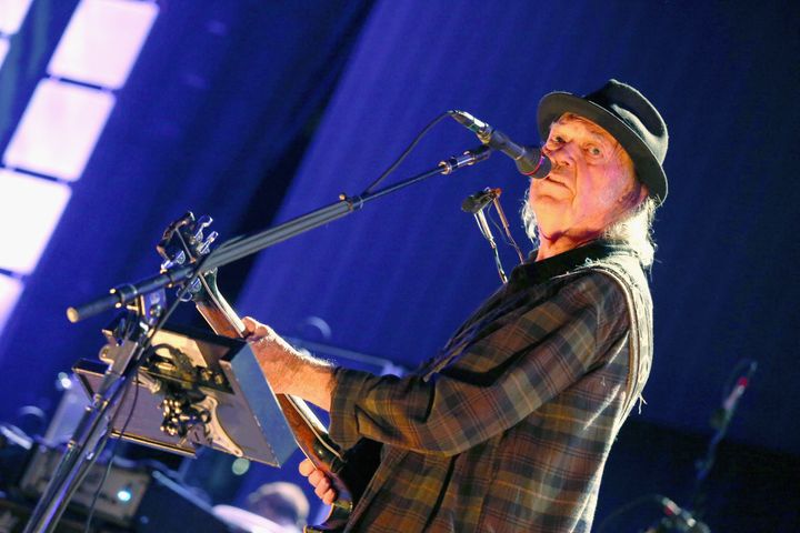 Neil Young performing in 2019
