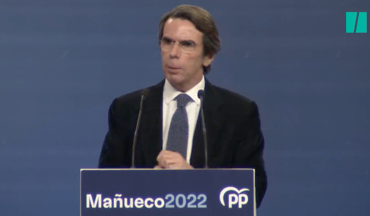 José María Aznar en el acto del PP en Valladolid.