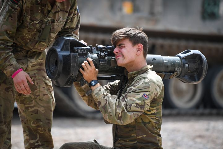 5 RIFLES Battlegroup prepares for deployment on Op CABRIT in Estonia as part of the NATO enhanced Forward Presence later this year. (Photo by Finnbarr Webster/Getty Images)