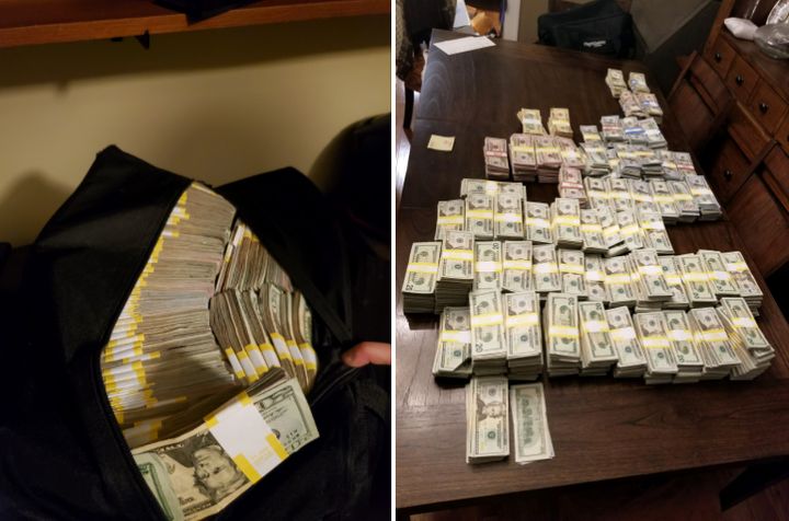 Authorities said they found $900,000 in cash and a ledger indicating that the pair had made more than $1.5 million through the vaccine scheme.