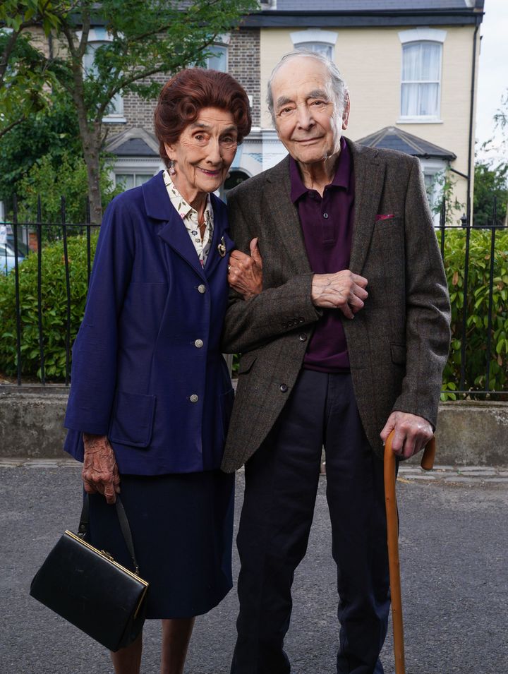 Leonard with co-star June Brown, pictured in 2018