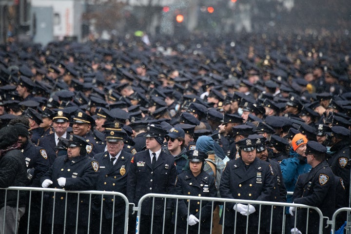 Law enforcement officers packed the streets for Rivera's funeral.