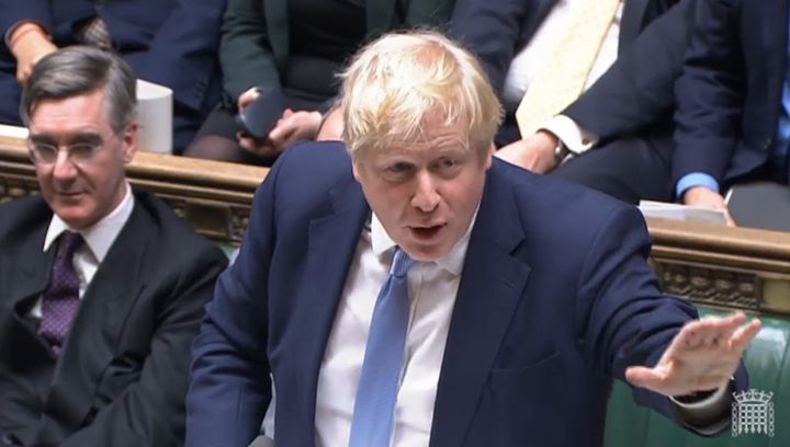 Boris Johnson delivers a statement to MPs in the House of Commons on the Sue Gray report.