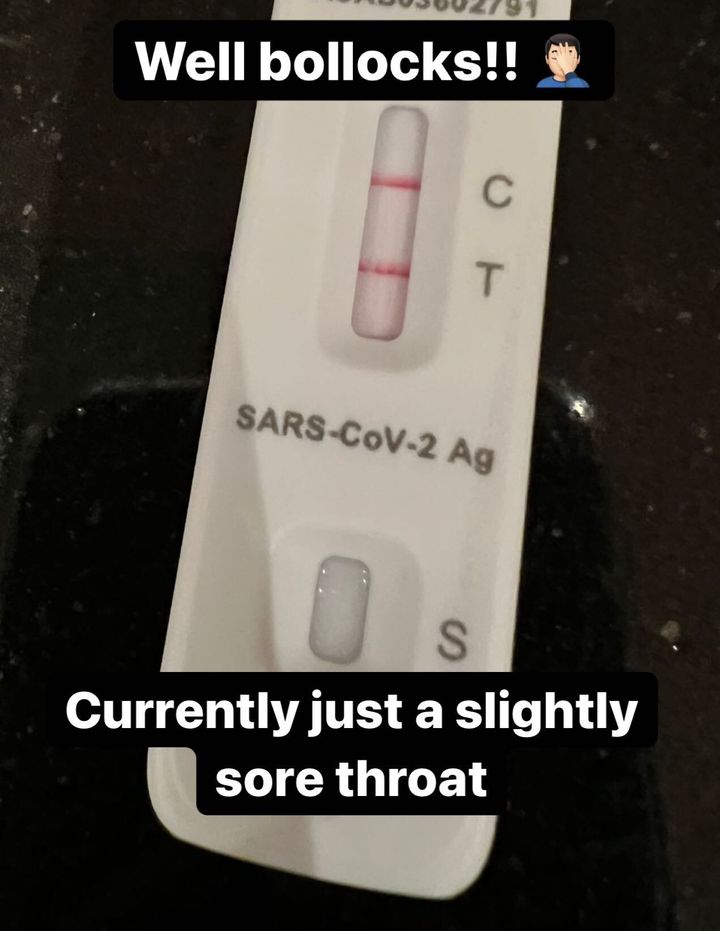 Phillip Schofield shared his positive Covid test on his Instagram story