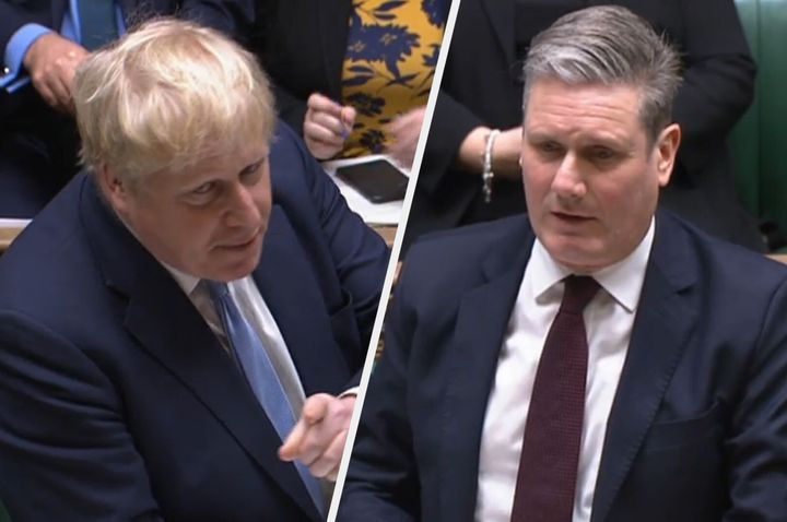 Boris Johnson and Keir Starmer in the Commons on Monday