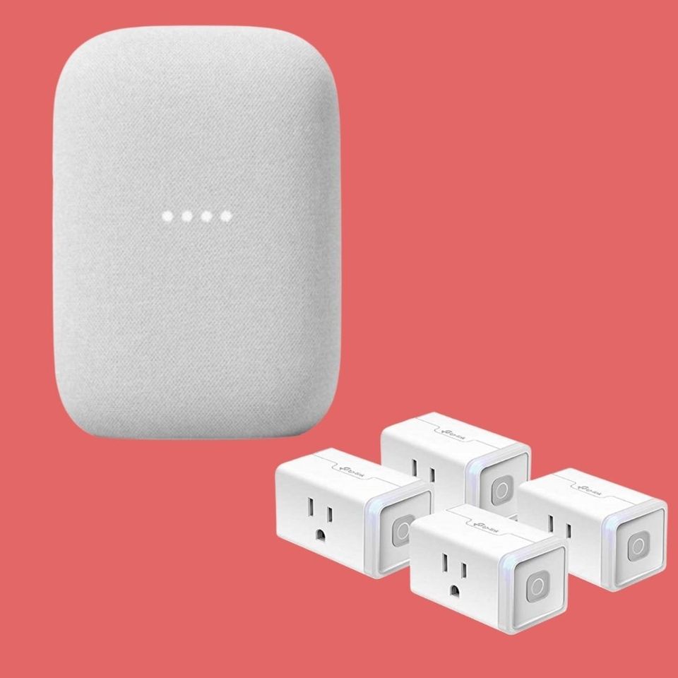 A voice-operated smart speaker and socket plugs to control your home’s operations