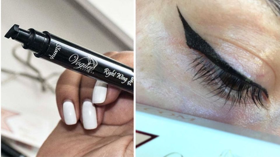 An eyeliner stamp pen to get the perfect pointed cat eye every time