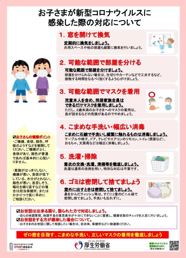 子どもが感染した時の対応