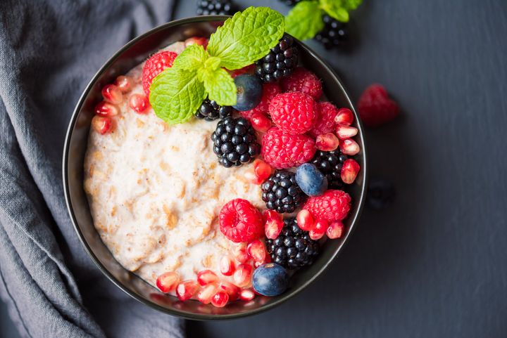 This one-two punch of oatmeal and berries is packed with fiber and antioxidants.