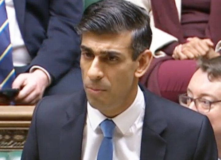 Rishi Sunak delivering his statement to the House of Commons