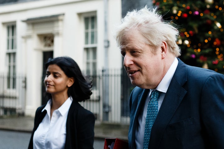 Munira Mirza and Boris Johnson in Downing Street.