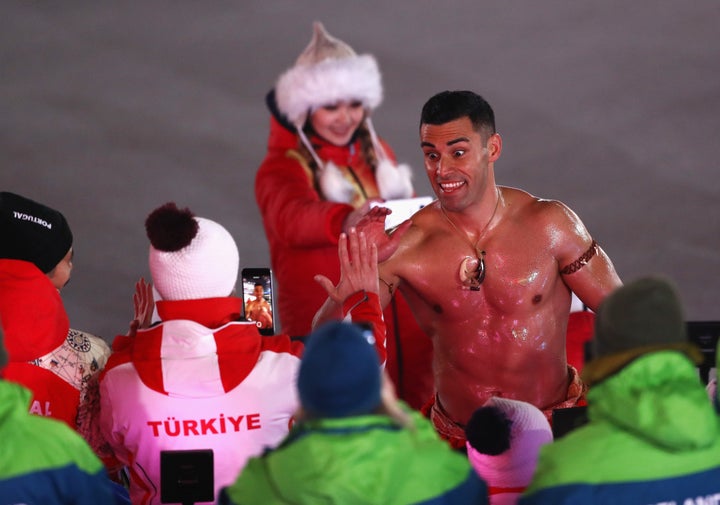 Tonga Flag Bearer Shares Sad News Before Opening
Ceremony 2 Flag bearer Pita Taufatofua: It wasn't just the ice that glistened at the 2018 Winter Olympics.