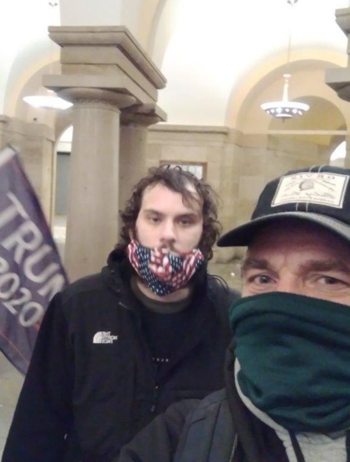 Brian Stenz took a selfie of himself and a friend inside the Capitol.