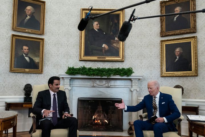 31 Ιανουρίου 2022 - Ο πρόεδρος των ΗΠΑ Τζο Μπάιντεν με τον Εμίρη του Κατάρ στον Λευκό Οίκο.