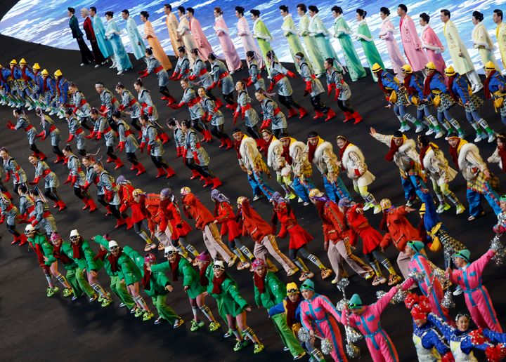 2022 Beijing Olympics - Opening Ceremony - National Stadium, Beijing, China - February 4, 2022. Performers dance during the opening ceremony. REUTERS/Jonathan Ernst