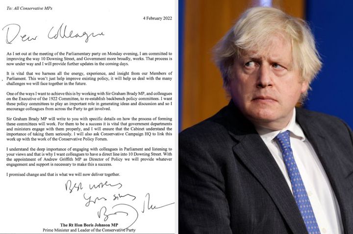 Boris Johnson's letter to Tory MPs this afternoon
