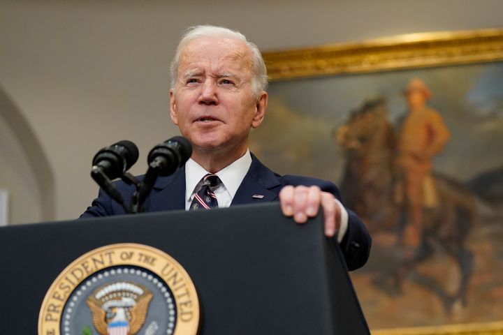 President Joe Biden speaks at a press conference on Feb. 3 at the White House.