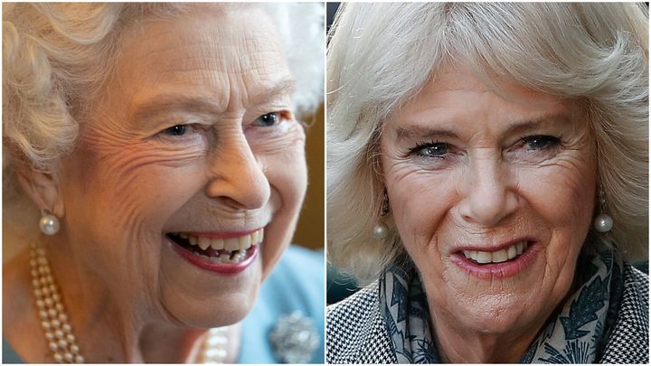 Queen Elizabeth II (R) and Camilla, Duchess of Cornwall