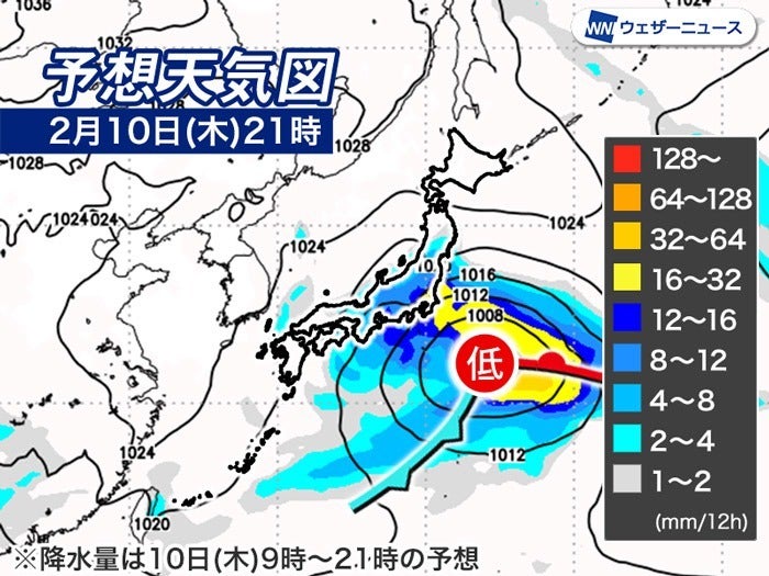 気圧配置・降水量の予想