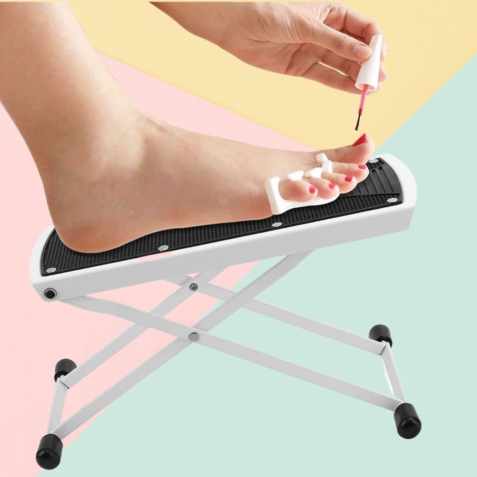 An elevated foot stand to make pedicures easier