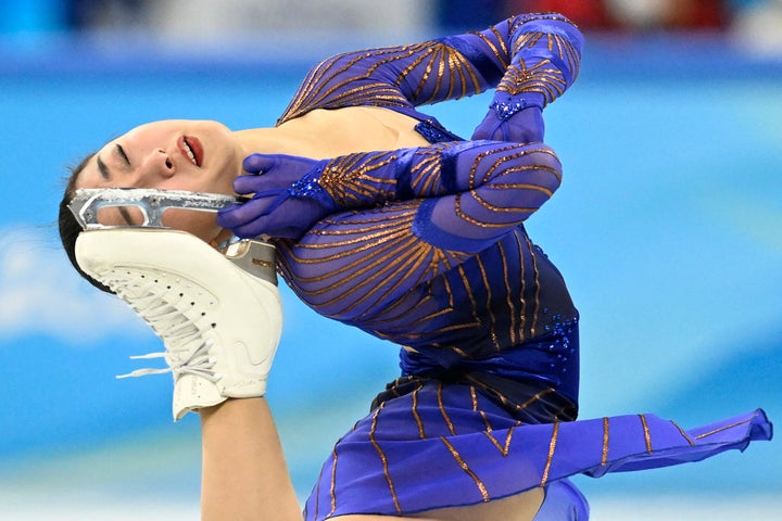 女子シングル・フリーの坂本花織選手（2022年2月7日）