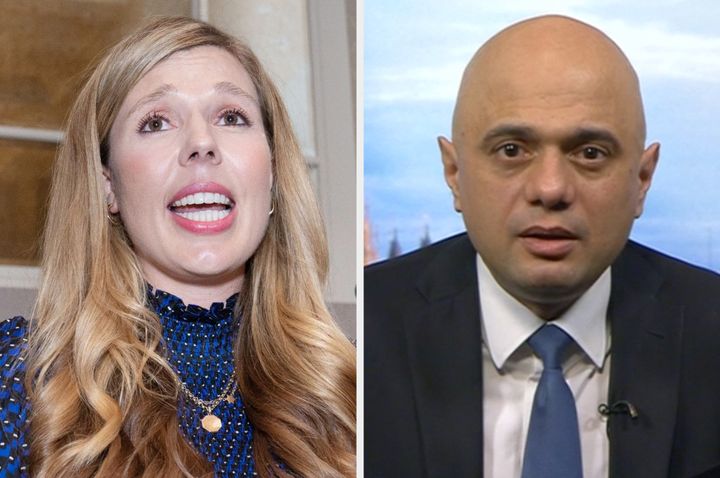 Carrie Johnson, the PM's wife, and cabinet minister Sajid Javid on BBC Breakfast