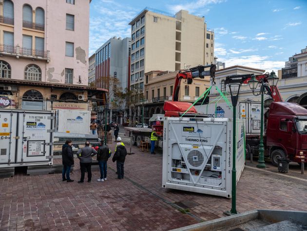 Από τις εργασίες στην Βαρβάκειο Αγορά