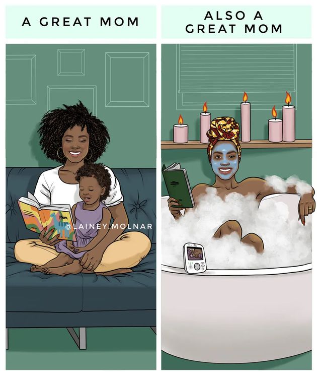 左：「素晴らしいママ」右：「こちらも素晴らしいママ」